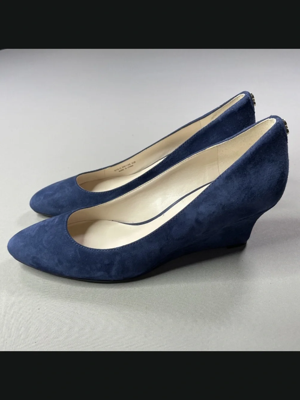 Cole Haan Shoes Womens 6.5 blue suede wedge heels grand os designer cocktail